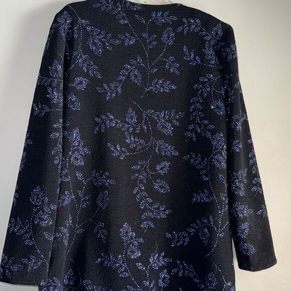 Leslie Fay sparkle floral button-down jacket size 10 - Picture 8 of 8